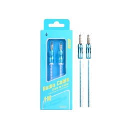 MTK NYLON AUDIO CABLE AU108 AZ PAINTED METAL CONNECTOR M/M 3.5MM BLUE MTK NYLON AUDIO CABLE AU108 AZ PAINTED METAL CONNECTOR M/M 3.5MM BLUE